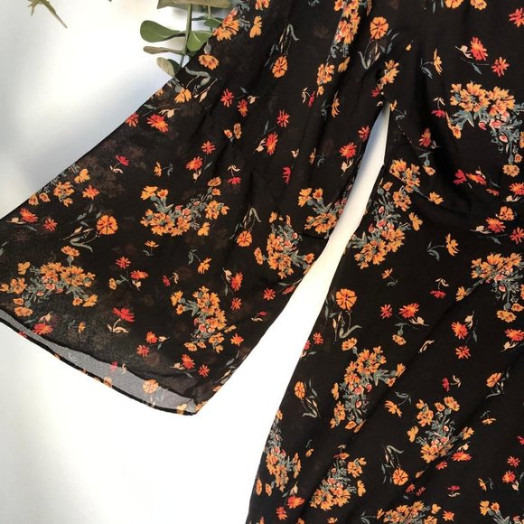 🎉 40% OFF Free People Lilou Black Floral Dress - Picture 3 of 6